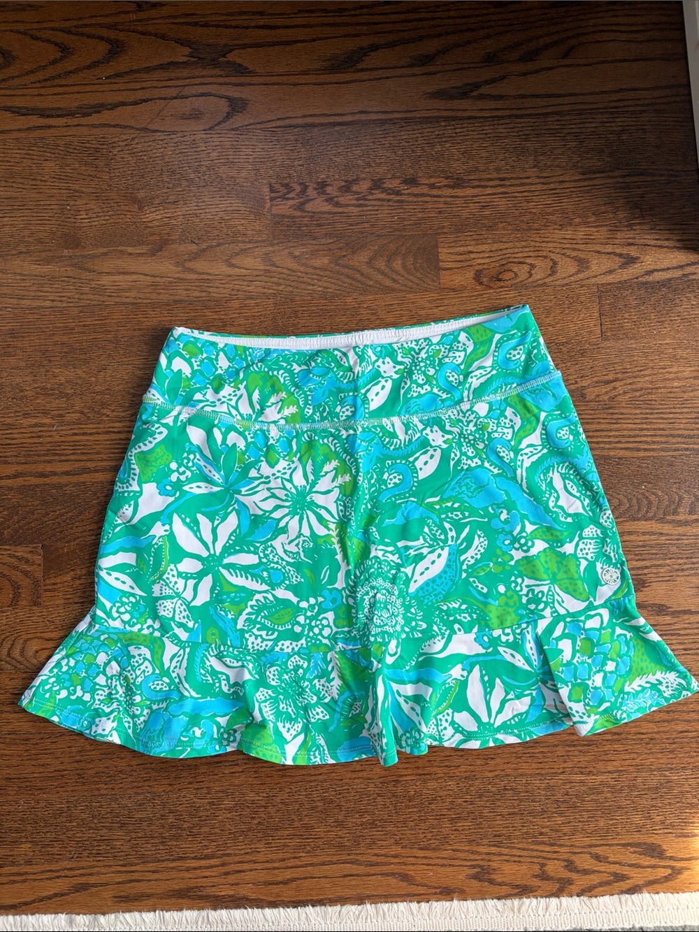 Lilly Pulitzer Luxletic Turquoise & Green Floral Skort